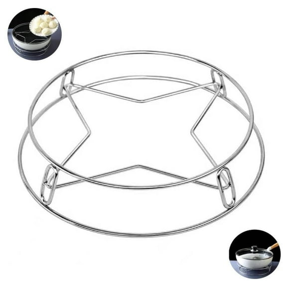 hwoehyo Stainless Steel Trivet Cooling Pot Rack Hot Pot Holder Steamer Rack Insulation Wok Rack Countertop Protector, 9" and 8 Reversible