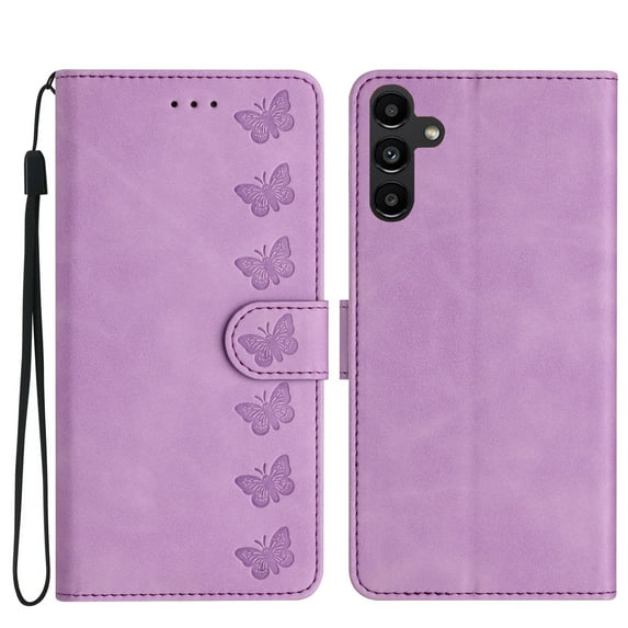 Hwu leather phone case for Samsung phone case, for Galaxy ultra 24, for Samsung case wallet case for women men, PU leather magnetic flip strap zipper card holder wallet phone case cover,