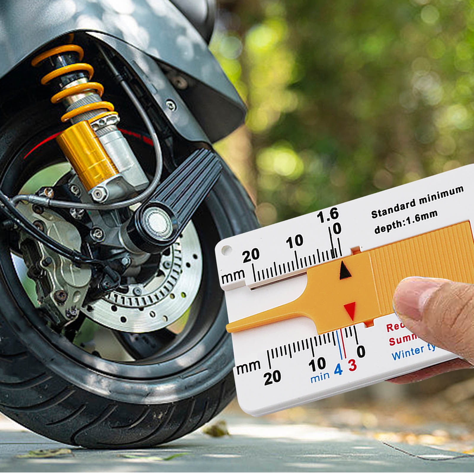 Hwuxmo Plastic Tire Tread Ruler 0-20MM Vernier Measure Caliper Tire ...