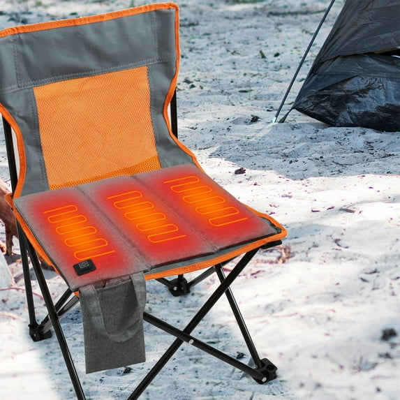 Hwuxmo USB Electric Heating Seat Cushion,Portable Heated Seat Cushion,Car Heated Seat Cover Foldable Heating Pad With 3 Temperature Level For Fishing, Hunting Gray