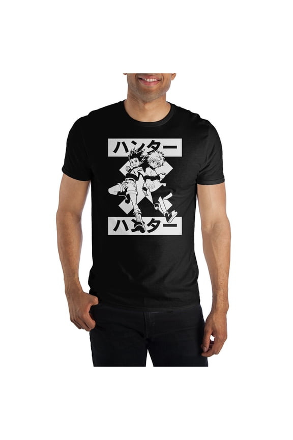 HxH Hunter x Hunter Men's Black Tee T-Shirt Shirt-4XL