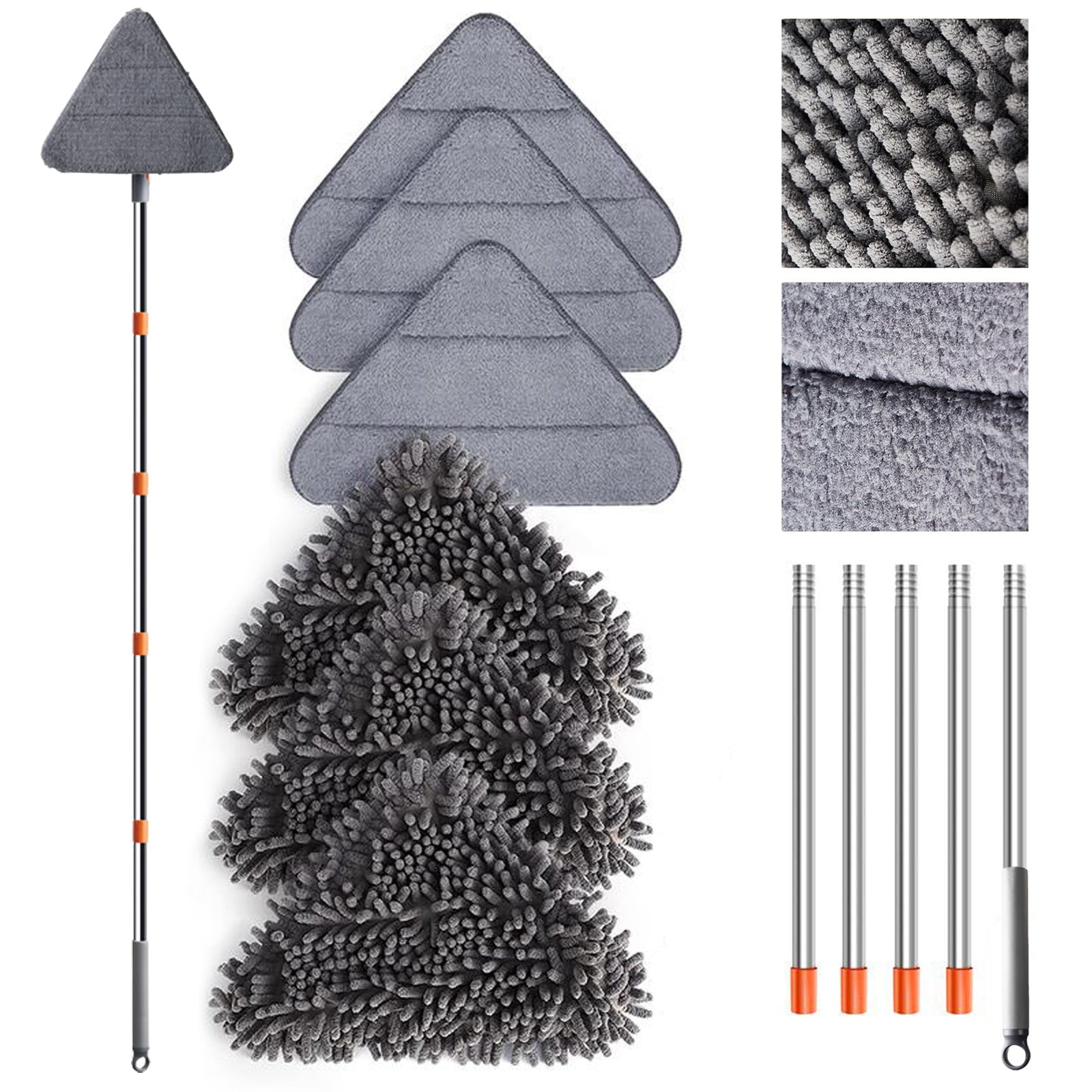 Hxdcxing Long Handle Wall Cleaner Adjustable Length Wall Mop 360° Head