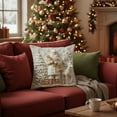 thumbnail image 1 of Hxlamzoo 1 Pc Christmas Cushion Cover with Santa Reindeer Snowman Tree Design, Durable Thick Woven Fabric & Invisible Zipper for Sofa Armchair Bed, Festive Home Decor Holiday Gift, 1 of 3