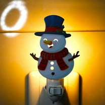 Hxlamzoo 1 Pc Christmas Snowman Night Light Plug-in Wall Decor, Multicolor Frosted Plastic Body with 3000K Warm Glow, 360° Rotatable Plug & On/Off Switch for Xmas Tree, Festive Party Supplies