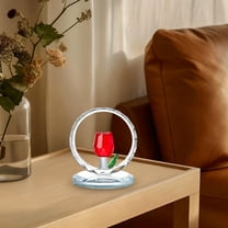 Hxlamzoo 1 Pc Rose Crystal Ornament Glass Home Decor Clear 2.76x2.36x2.36 in Gift for Anniversary Wedding Party Supplies