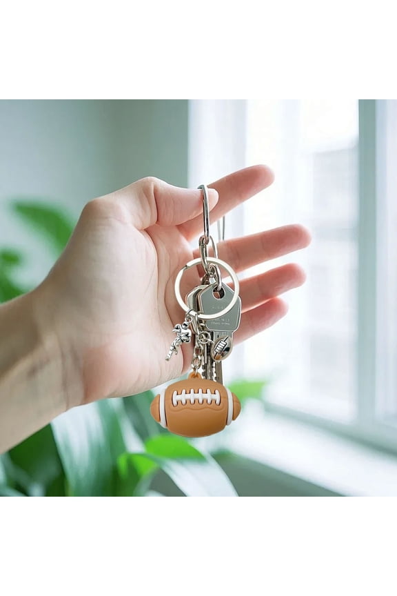 1 Pcs Sports Ball Keychains PVC Alloy Durable Multi-Purpose Decorations Soccer Basketball Volleyball Pendants for Crossbody Bags Sports Events Gifts