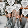 thumbnail image 1 of Hxlamzoo 10 Pcs Heart Shape Foil Balloons for Wedding, Baby Shower, Valentine's Day Decorations - Reusable Eco-Friendly Plastic Balloons (Red, Black, Silver), 1 of 6