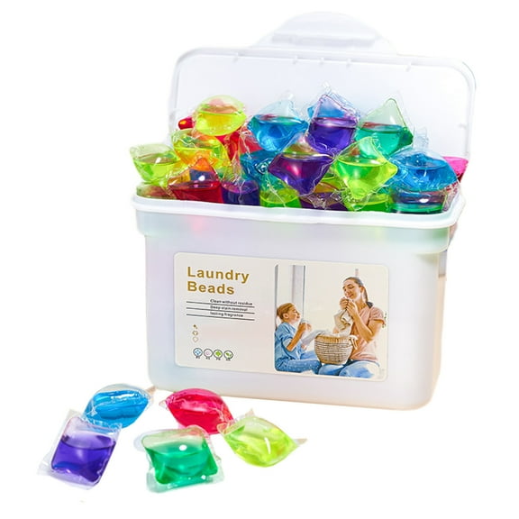 Hxlamzoo 100 PCs Laundry Gel Pods - Stain & Grease Remover with Color Protection & Long-Lasting Softening | 200mL, 320g Laundry Detergent