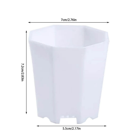 Hxlamzoo 10pcs Octagon Plastic Flowerpot for Cactus Succulent Plant Pot See ed Pots Flower Pot Container Planter Glossy Garden Decoration