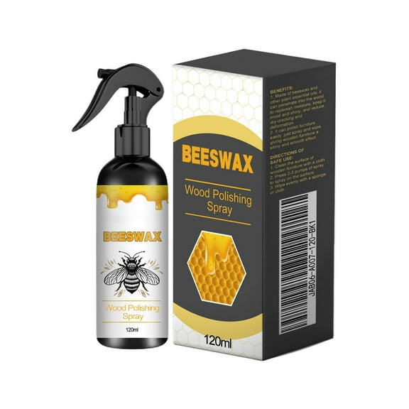 Hxlamzoo 120ml Natural Beeswax Wood Polish Spray - Restore Shine, Waterproof & Protect Furniture, Floors | Eco-Friendly, Scratch Resistant, Gift-Ready