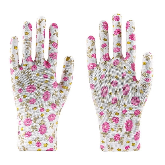 Hxlamzoo 12PCS Gardening Gloves for Women - Breathable Rubber Coated Garden Gloves Multi-purposes Gardening Gloves