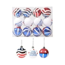 Hxlamzoo 12pcs Glittering 4th of July Hanging Ornaments - Patriotic Red White Blue Star Decorations for Independence Day, Christmas, Weddings, Home & Party Decor
