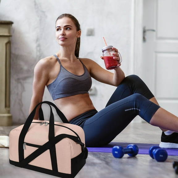 Hxlamzoo 14 Inch Small Travel Gym Bag - Durable Waterproof Sports Bag with Adjustable Shoulder Strap | Compact 14x8in Design for Shoes, Clothes & Gym Essentials | Lightweight Polyester Storage