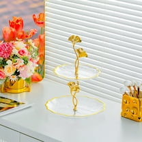 Hxlamzoo 1pc Multi-Layer Serving Tray Heavy-Duty Snack Dessert Plates, 11.42x8.07in Clear Home Decor for Wedding Christmas Tea Party Fruit Display Elegant Gift