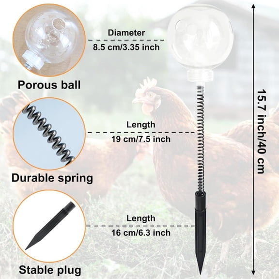 Hxlamzoo 2 Pack Chicken Feeder Toy with Spring, Slow Release Poultry Feed Dispenser for Boredom Repellent & Natural Foraging, 30cm Durable PVC Chicken Feeding Equipment for Hens