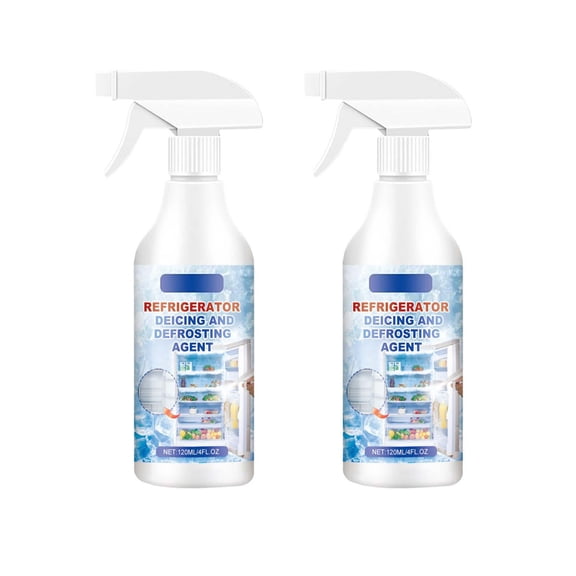 Hxlamzoo 2-Pack Fast-Acting Refrigerator Defrosting Deicer Spray 120ml, Energy-Efficient Freezer Ice Remover for Quick & Easy Maintenance | Prolongs Freezer Lifespan & Reduces Energy Costs