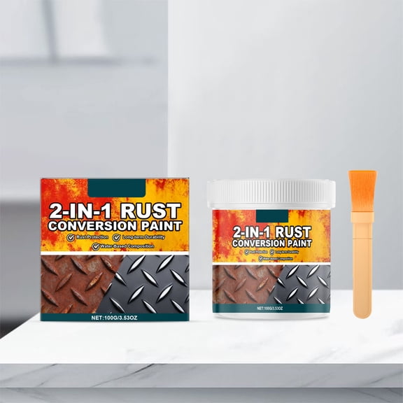 Hxlamzoo 2-in-1 Rust Conversion Paint - Rust Inhibitor and Protective Primer, Prevents Rust and Corrosion, Fast-Drying Formula, Easy Application with Brush Roller or Spray, for Metal Furniture