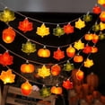 thumbnail image 1 of Hxlamzoo 20 LED Pumpkin Maple Leaf Light String for Halloween Thanksgiving Decor - Battery Operated Fall Fairy Lights, Outdoor Garden Party & Holiday Lighting Ornaments, 1 of 6