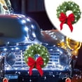 thumbnail image 1 of Hxlamzoo 2024 Christmas Supplies Christmas Wreaths Car Decorations Home Decorations Bow Tie Wreaths with Lights, 1 of 6