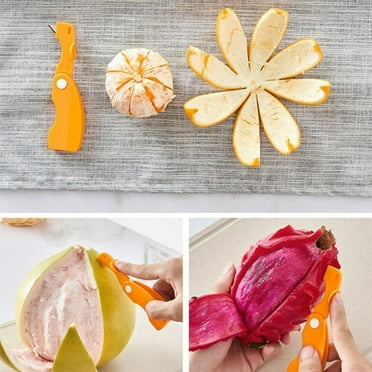 Hxlamzoo 2PCS Orange Peeler | Easy Open Orange Lemon Citrus Peeler Tool | Sharp Blade Orange Peeler Tool | Creative Kitchen Orange Peeling Gadget