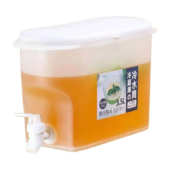 Hxlamzoo 3.5L Large Capacity (2-Person Day Supply) Refrigerator-Safe Cold Water Jug with Easy-Press Faucet - Ideal for Fruit Infusions, Iced Tea, Cold Beverages at Home, Office, Outdoors