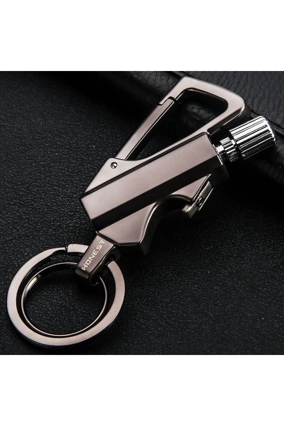 3-in-1 Multitool Keychain with Permanent Match Lighter & Bottle Opener - Windproof Survival Gear, Perfect Outdoor Gift for Men (Father’s Day, Camping Essentials)