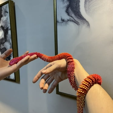 Hxlamzoo 3D Printed Snake Animals Toys, 3D Printed Flexible Snake Fidget Toys Articulated Snake Home Office Decor Executive Desk Toys