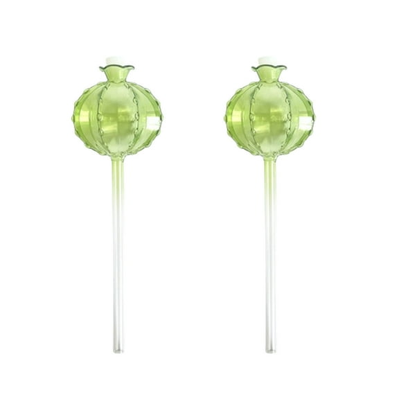 Hxlamzoo 500ML Glass Automatic Watering Balls for Plants - 2-Pack Lazy Self-Watering Spikes, Indoor Plant Care Dripping Devices for Travel, Hanging & Potted Plants