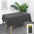 thumbnail image 1 of Hxlamzoo 54 x 108 inch Disposable Plastic Tablecloth Bulk Waterproof Table Cover for 8ft Rectangle Tables Dot Tablecloth Decorative Party Table Decor for Christmas Birthday Picnic, Black and White, 1 of 9