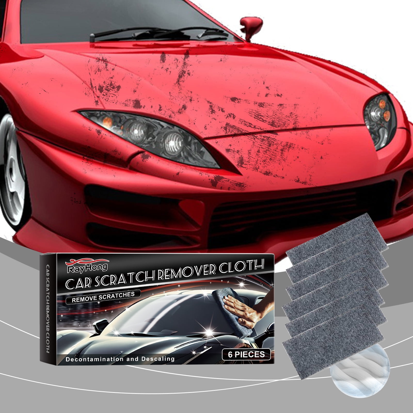 Hxlamzoo 6 Pack Upgraded Nano Magic Car Scratch Remover Cloth