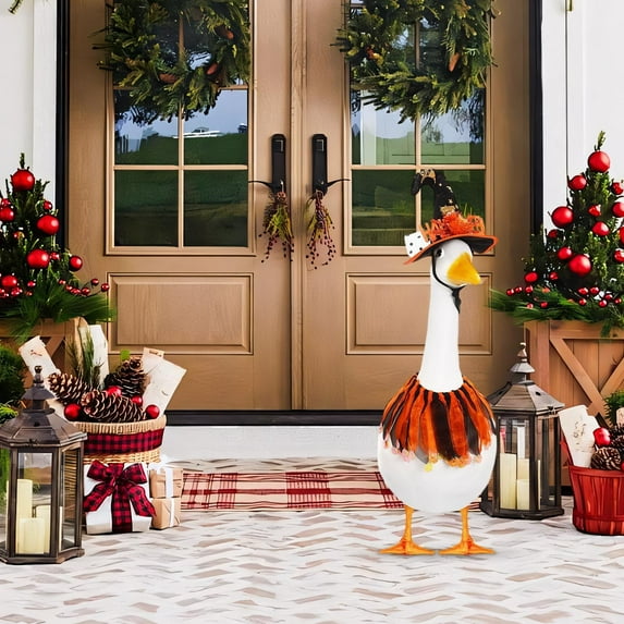 Hxlamzoo Adorable Goose Raincoat Outfit for Porch & Courtyard - Durable Holiday Decor, Perfect Festive Gift Idea