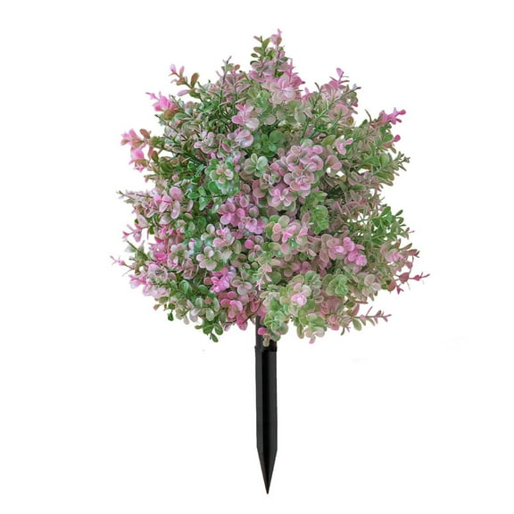 Hxlamzoo Artificial Eucalyptus Leaf Ground Plants - Realistic 18-inch Shrubs with Ground Spikes for Indoor/Outdoor Home & Garden Decoration