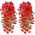 thumbnail image 1 of Hxlamzoo Artificial Eucalyptus Morning Glory Silk Flowers Wall Hanging Basket - 2pcs Home Wedding Decor with Sturdy Rod, Realistic Vines for Indoor Outdoor Ceiling Decoration, 1 of 5