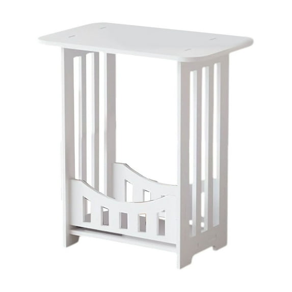 Hxlamzoo Assembled Mini Square Bedside Table, Creative 1-Tier Compact Side Table for Small Spaces