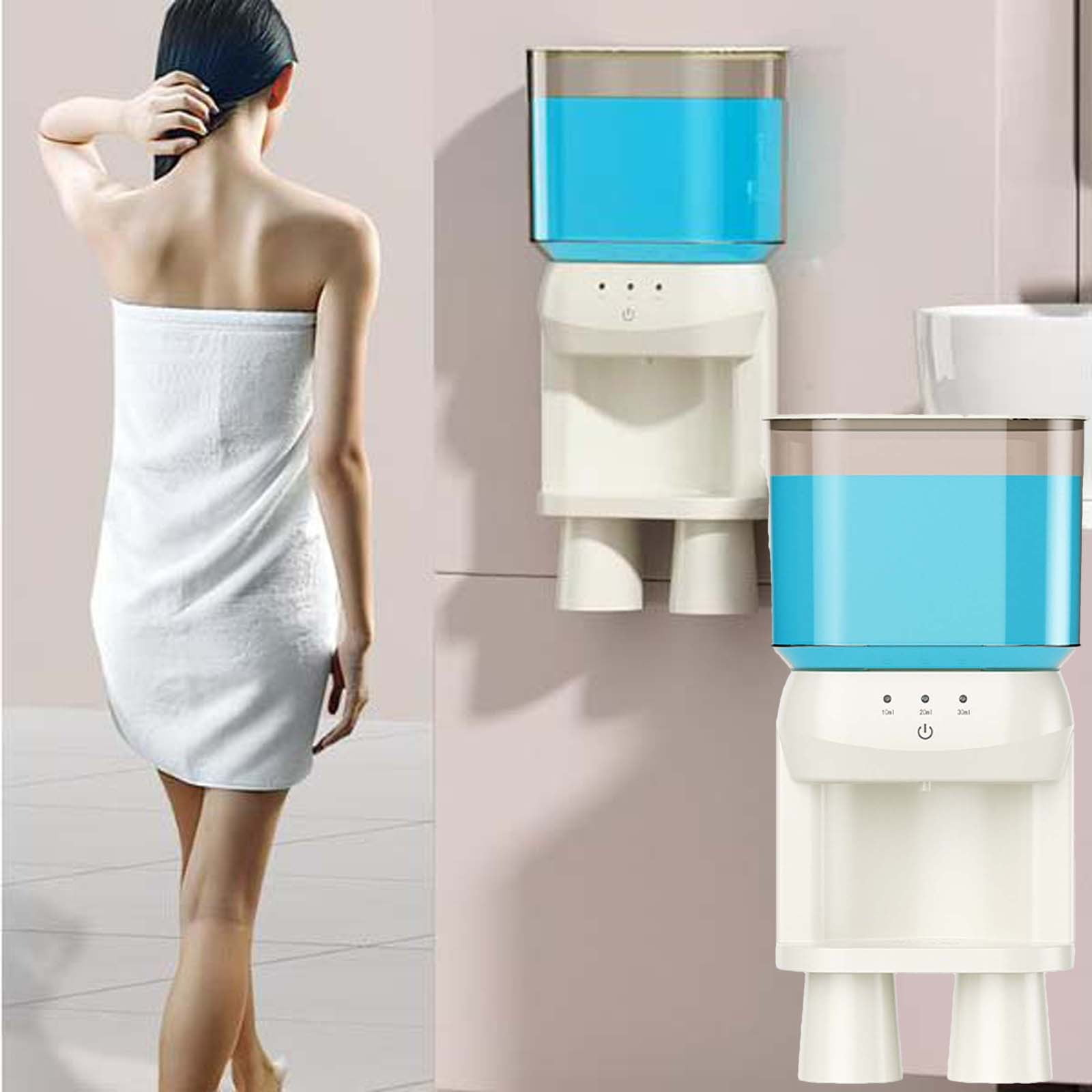 Hxlamzoo Automatic Mouthwash Dispenser Touchless, Rechargeable Mouth Wash Dispenser 600mL Wall