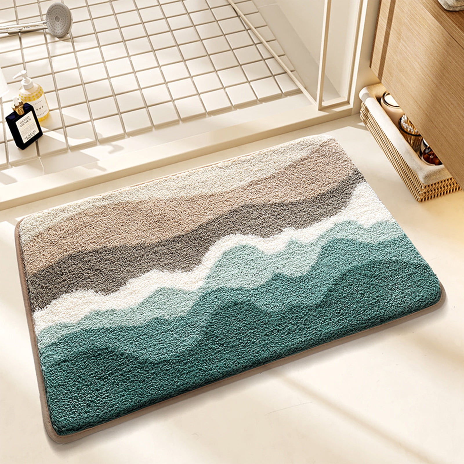 Hxlamzoo Bath Mat Rug, Sea Beach with Waves Non Slip Quick Dry Super ...