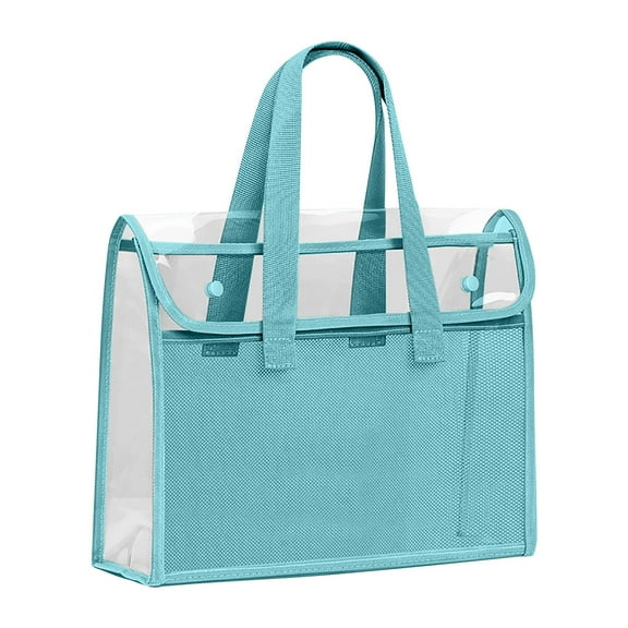 Hxlamzoo Beach Bags for Women - Clear Tote Bag for Women with Waterproof Pocket, PVC Beach Tote Bag Sandproof for Pool, Travel