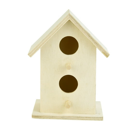 Hxlamzoo Bird Houses for Outside, 2 Hole Wooden Outdoor Bird House, Garden Hanging Birdhouse,Wild Bird Roosting Box House