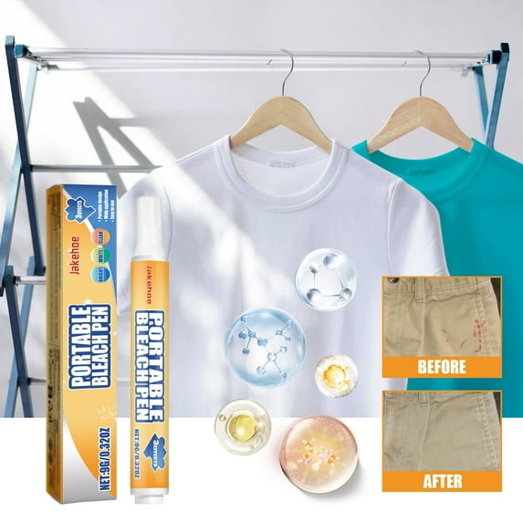 Hxlamzoo Bleach Pen,Bleach Pen for Clothing,stain remover pen,More effective stain removal,Travel Size Toiletries,Travel Essentials,Travel Accessories,Instantly Remove New Stains 9g