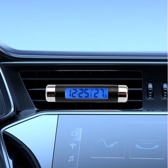 Hxlamzoo Car Auto Luminous Digital Temperature Clock LED Clocks, 2 in 1 Car Vehicle Interior Mini Electronic Watch LED Digital Clock Thermometer