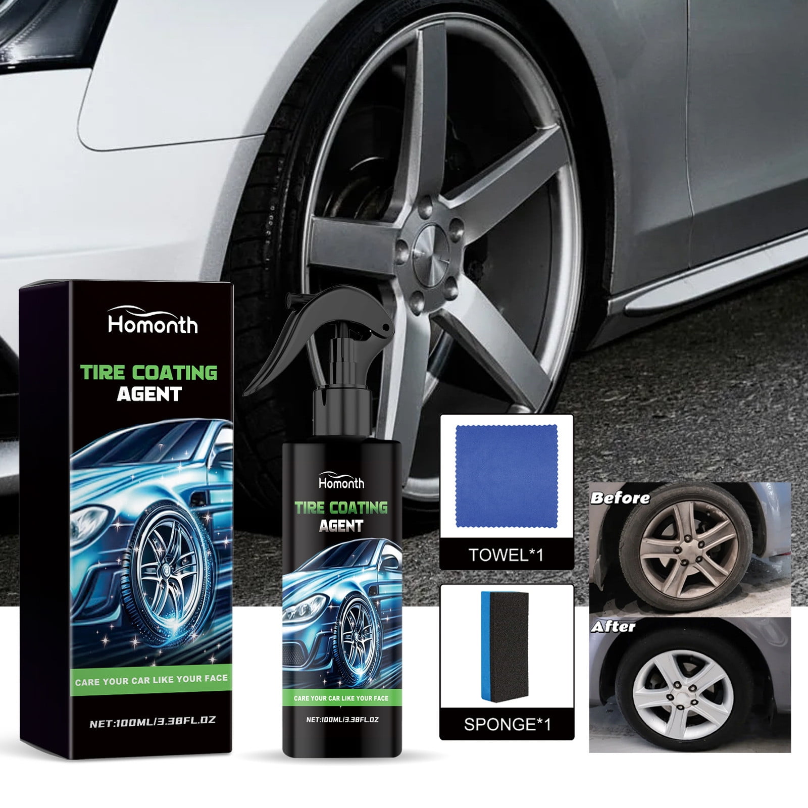 Hxlamzoo Car Tire Cleaner, Tire Degreaser and Polish Cleaner