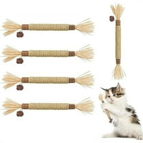 Hxlamzoo Cat Dental Chew Toys with Silvervine & Natural Stick, Teeth Cleaning & Stress Relief, 4pcs Mint Flavored Catnip Sticks