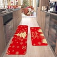thumbnail image 1 of Hxlamzoo Christmas Kitchen Rugs, Merry Christmas Kitchen Mats for floor Set of 2, Christmas Buffalo Plaid Mats Non Slip Washable , Bright Holiday Decor for Home Laundry, 15.7x23.6+15.7x47.2 In, 1 of 6