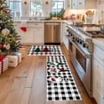 thumbnail image 1 of Hxlamzoo Christmas Kitchen Rugs, Merry Christmas Kitchen Mats for floor Set of 2, Christmas Buffalo Plaid Mats Non Slip Washable , Bright Holiday Decor for Home Laundry, 15.7x23.6+15.7x47.2 In, 1 of 6