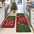 thumbnail image 1 of Hxlamzoo Christmas Kitchen Rugs, Merry Christmas Kitchen Mats for floor Set of 2, Christmas Buffalo Plaid Mats Non Slip Washable , Bright Holiday Decor for Home Laundry, 15.7x23.6+15.7x47.2 In, 1 of 6