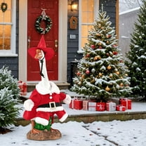 Hxlamzoo Christmas Porch Goose Outfits for Lawn Statue, Santa Claus Costume for Plastic/Cement Statue, Duck Sculpture Clothes for Yard Patio Xmas Winter Decoration