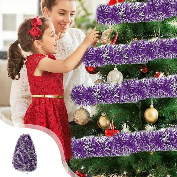 Hxlamzoo Christmas Tree Decoration Ribbons - 2m Durable PVC Holiday Decor for Xmas, Parties, Birthdays (Gold, Blue, Purple, Red, Green)