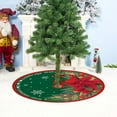 thumbnail image 1 of Hxlamzoo Christmas Tree Skirt 35.43in Red Polyester with Gold Snowflake Star Design for Xmas Holiday Home Decor, 1 of 6