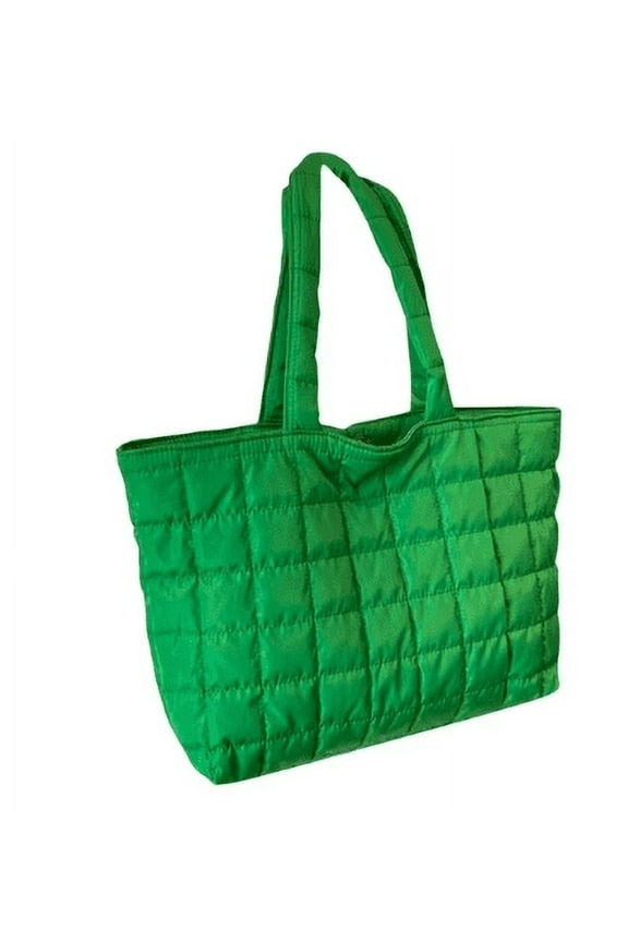 Clearance Supplies CoCopeaunt Quilted Tote Bags for Women Lightweight Puffer Padding Shoulder Bag Large Nylon Tote Handbag Zipper Closure