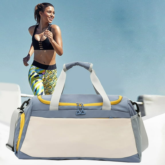 Hxlamzoo Clearance Travel Luggage Handbag Gym Bag Travel Bag with Trolley Case Rainproof Bag Travel Luggage Handbag Shoe Shoulder Bag Wet and Dry Separation Gym Bag